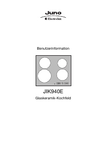 Bedienungsanleitung Juno-Electrolux JIK940E Kochfeld