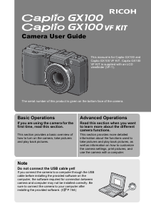 Handleiding Ricoh Caplio GX100 VF Kit Digitale camera