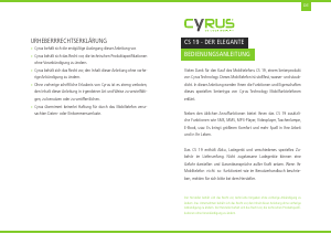 Bedienungsanleitung Cyrus CS19 Handy