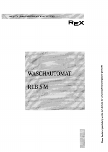 Bedienungsanleitung Rex RLB5M Waschmaschine
