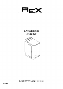 Manuale Rex RTE370 Lavatrice