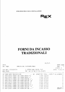 Manuale Rex SNT10M Forno