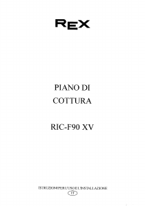 Manuale Rex RICF90XV Piano cottura
