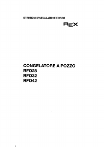 Manuale Rex RFO28 Congelatore