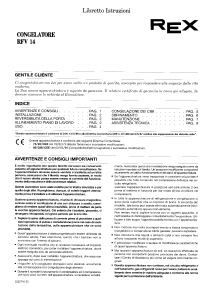 Manuale Rex RFV14 Congelatore