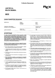 Manuale Rex REE Asciugatrice