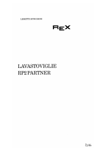 Manuale Rex RP2 PARTNER Lavastoviglie