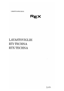 Manuale Rex RT1 TECHNA Lavastoviglie