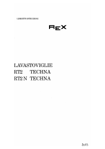 Manuale Rex RT2N TECHNA Lavastoviglie