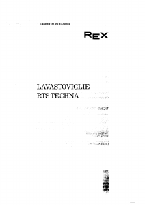 Manuale Rex RTS TECHNA Lavastoviglie