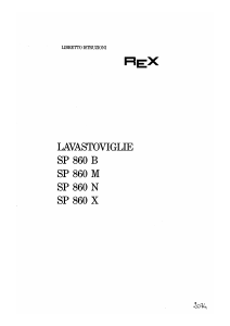 Manuale Rex SP860M Lavastoviglie