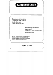 Bedienungsanleitung Küppersbusch IG 643.1W Geschirrspüler
