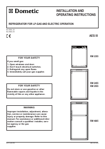Handleiding Dometic RM 2355 Koelkast