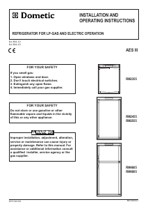 Manual Dometic RM 2555 Refrigerator