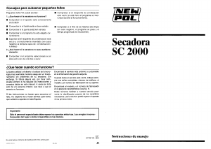 Manual de uso New Pol SC 2000 Secadora