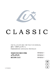 Handleiding Lux WH263i-1 Classic Wasmachine