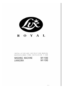 Manual de uso Lux WH1090 Royal Lavadora