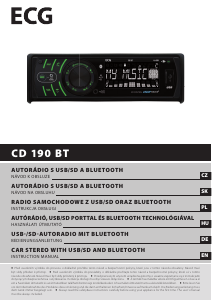 Instrukcja ECG CD 190 BT Radio samochodowe