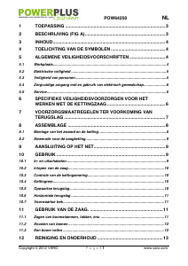 Handleiding Powerplus POW64250 Kettingzaag