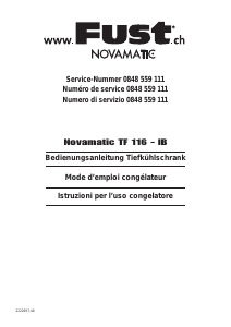 Bedienungsanleitung Fust Novamatic TF116-IB Gefrierschrank