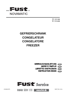 Bedienungsanleitung Fust Novamatic TF117.1-IB Gefrierschrank