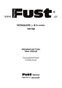 Manuale Fust Novamatic TW7768 Asciugatrice