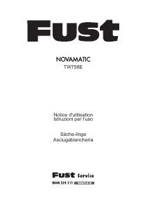 Manuale Fust Novamatic TW758E Asciugatrice