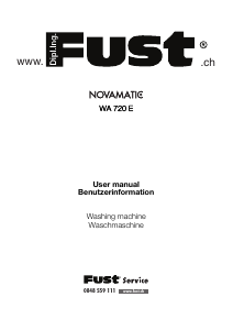 Handleiding Fust Novamatic WA 720 E Wasmachine