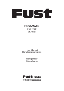 Handleiding Fust Novamatic EK717LI Koelkast