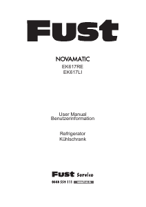 Manual Fust Novamatic EK617RE Refrigerator