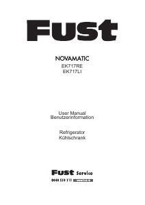 Handleiding Fust Novamatic EK717RE Koelkast