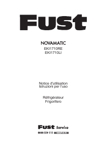 Mode d’emploi Fust Novamatic EKI1710RE Réfrigérateur