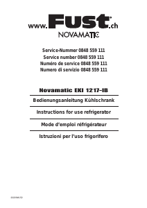 Manuale Fust Novamatic EKI1217-IB Frigorifero