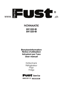 Mode d’emploi Fust Novamatic EKI1225-IB Réfrigérateur