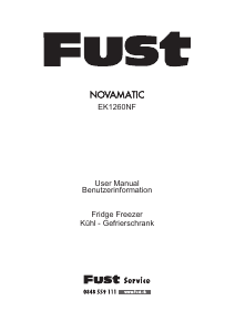 Handleiding Fust Novamatic EK1260NF Koel-vries combinatie