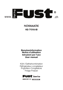 Bedienungsanleitung Fust Novamatic KS-TF315-IB Kühl-gefrierkombination