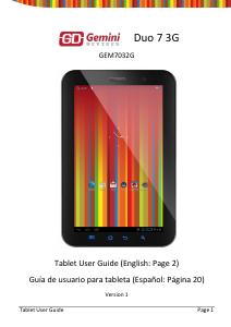 Manual de uso Gemini Devices GEM7032G Duo 7 3G Tablet
