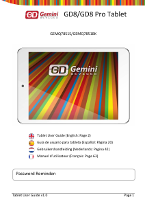 Manual de uso Gemini Devices GEMQ7851S GD8 Tablet