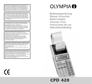 Manual Olympia CPD 420 Printing Calculator