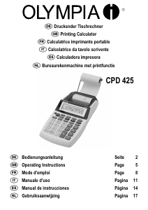 Manual Olympia CPD 425 Printing Calculator