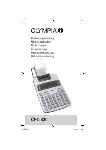 Manual Olympia CPD 430 Printing Calculator