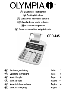 Handleiding Olympia CPD 435 Rekenmachine met telrol