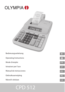 Mode d’emploi Olympia CPD 512 Calculatrice imprimante