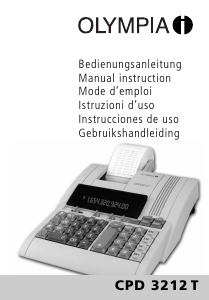 Mode d’emploi Olympia CPD 3212 T Calculatrice imprimante