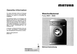 Bedienungsanleitung Matura Fuzzy 8924 Waschmaschine