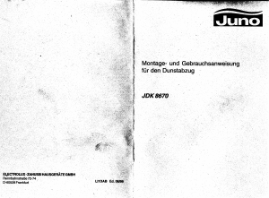 Bedienungsanleitung Juno JDK8670E Dunstabzugshaube