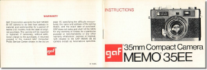 Handleiding GAF Memo 35EE Camera