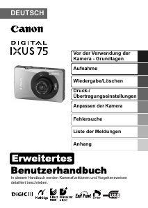 Bedienungsanleitung Canon IXUS 75 Digitalkamera