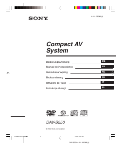 Handleiding Sony DAV-S550 Home cinema set