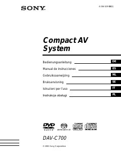 Manual de uso Sony DAV-C700 Sistema de home cinema